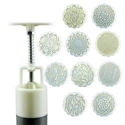 Moon Cake Mould with Stamps for Flowers Hand Pressure Fondant Baking Accessories