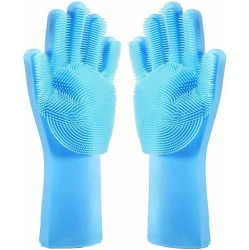 New Silicone Rubber Dish Washing Glove Scrubber Cleaning for Kitchen Bathroom