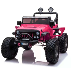 VOLTZ TOYS 2-Seater 12V Ride-On Car for Kids, Lifted Jeep Truck \w Raised Suspension, Led Lights, Parental Remote Control, Mp3 Player, Leather Seat