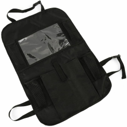 SAG Foldable Car Back Seat Organizer Leather Storage Bag Table Tray Cup Holder Ipad