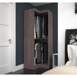 MODUBOX Pur 33W Corner Closet Organizer - Bark In Grey