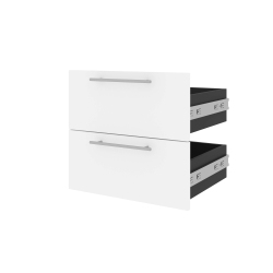 MODUBOX Orion 2 Drawer Set for Orion 20"w Narrow Shelving Unit - & Walnut Grey In White