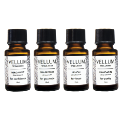 VELLUM WELLNESS Citrus Essential Oil Bundle for Use In Aroma Diffuser, Shower Or Natural Skincare. Multi-Piece 15Ml Essential Oils for Mood, Mind