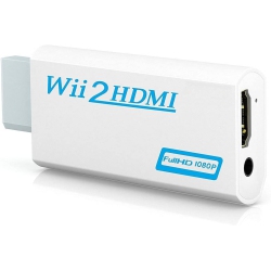 CABLESHARK Wii to HDMI Converter, Wii to HDMI Adapter 1080P 720P Output Video 3.5MM Jack Audio Supports All Wii Display Models (White)