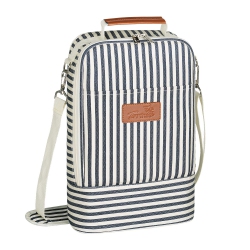 HLD Tirrinia Insulated 2 Bottle Wine Tote Bag - Wine Tumbler Glass Cooler Carrier for Byob Restaurants, Wine Tasting, Travel, Pa