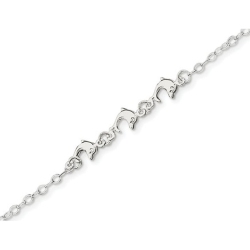 GEM AND HARMONY Dolphin Anklet In Sterling In Silver