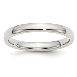 GEM AND HARMONY Ladies Comfort Fit 3MM Wedding Band Ring In Sterling In Silver