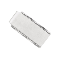 GEM AND HARMONY Mens Rhodium-Plated Satin Money Clip In Sterling In Silver