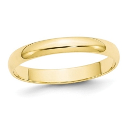 GEM AND HARMONY Ladies 10K Gold 3MM Polished Wedding Band Ring In Yellow