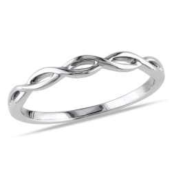 GEM AND HARMONY 14K Gold Infinity Wedding Band Ring In White