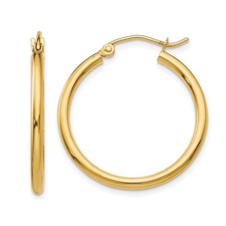 GEM AND HARMONY Small Hoop Earrings In 14K Gold 1 Inch (2.00 Mm) In Yellow
