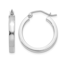 GEM AND HARMONY 14K Gold Hoop Earrings 20MM In White
