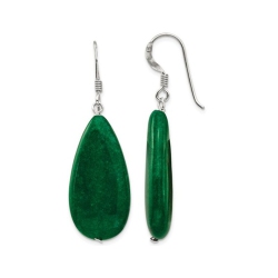 GEM AND HARMONY Jade Earrings In Sterling Silver In Green