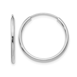 GEM AND HARMONY Small Hoop Earrings In 14K Gold 3/4 Inch (1.50 Mm) In White