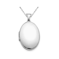 GEM AND HARMONY 2-Frame Oval Locket In Sterling With Chain In Silver