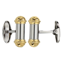 GEM AND HARMONY Mens Stainless Steel 24K Plating Cuff Links In Gold