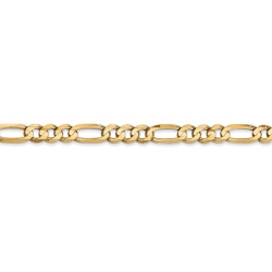 GEM AND HARMONY 14K Gold Figaro Chain Bracelet 8 Inches (4.50 Mm) In Yellow
