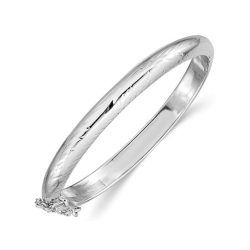 GEM AND HARMONY Baby Hinged Bangle In Sterling (5.0Mm) In Silver