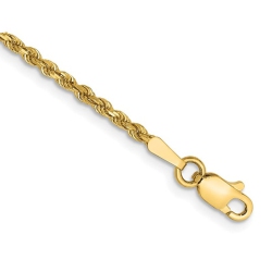 GEM AND HARMONY Diamond Cut Rope Chain Bracelet In 14K Gold 7 Inches (2.00 Mm) In Yellow