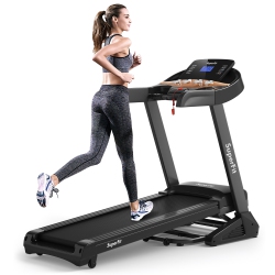 COSTWAY 3.75HP Electric Folding Treadmill W/auto Incline 12 Program App Control