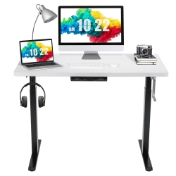 GYMAX 48" Sit to Stand Desk Adjustable Standing Workstation W/ Crank