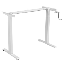 GYMAX Hand Crank Sit to Stand Desk Frame Height Adjustable Standing Base