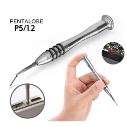 ISTAR 1.2Mm/p5/ts4/pl4 Precision Pentalobe Screwdriver High Alloy Steel Head, Magnetic Tip, Rotating Cap, 5 Point Star Screwdriver Repair Tool For