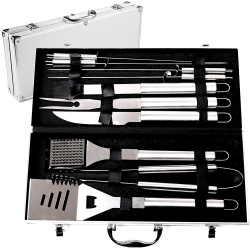 ISTAR Stainless Steel Bbq Grill Tools Set \w Premium Aluminum Case - 10 Heavy Duty Professional-Quality Grill Utensils Barbecue Tools for Complete