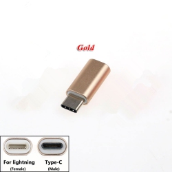 CSMART [2 Packs] Lightning Female to USB Type C Male Adapter Connector Converter for Iphone Ipad Samsung Android Phones In Gold