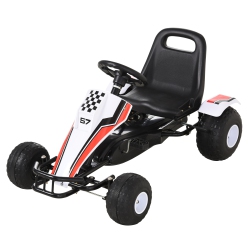 AOSOM Kids Pedal Go Kart Children Racing Style Ride On Car With Adjustable Seat, Plastic Wheels, Handbrake And Shift Lever for 3-6 Years Old