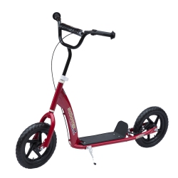 HOMCOM Kids Scooter Street Bike Bicycle for Teens Ride On Toy W/ 12" Eva Tyres for 5-12 Year Old In Red
