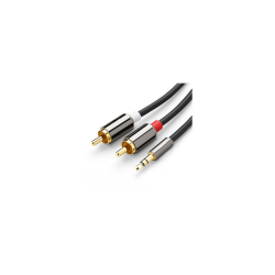 RCA New Twin White 2X Phono to Stereo 3.5MM Mini Jack Stereo Audio Aux Cable In Red