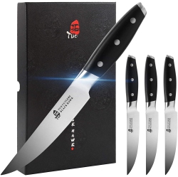 TUO Steak Knife - 5 Inch Professional Kitchen Steak Knife Set 4 Table Dinner Knife - German Hc Stainless Steel - Non Slip Pakkawood Handle - Hawk