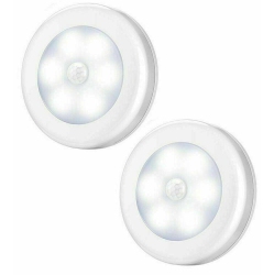 SAG 2PCs Motion Indoor Wall Light With 6 Led Lights Inside Motion Sensor Night Light