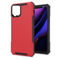CC Topsave Matte Polish PC & Edge Corner Tpu Combine Armor Rugged Hard Case for Samsung Galaxy A12 In Red