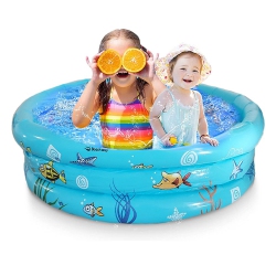ISTAR 3 Rings Kiddie Pool for Toddler, 43”X12”，kids Swimming Pool, Inflatable Baby Ball Pit Pool (Blue)