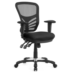 COSTWAY Mesh Office Chair 3-Paddle Computer Desk Chair W/ Adjustable Seat
