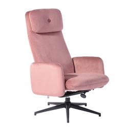 FURNITURER Boss Office Chair，soft Velvet Fabric And A High-Density Sponge，pink