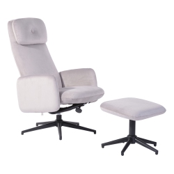 FURNITURER Boss Office Chair，soft Velvet Fabric And A High-Density Sponge，grey