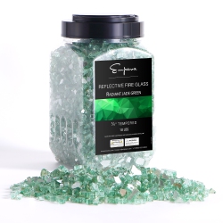 EMPAVA 10 Lbs. 1/4-In Radiant Jade Reflective Tempered Fire Glass for Gas Fire Pit In Green