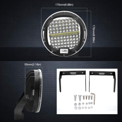 ISTAR Led Light Bar Turboo 2PCs 7 Inch 300W Round Led Offroad Light Pods Spot Flood Combo Work Light Driving Light Fog Lights Waterproof