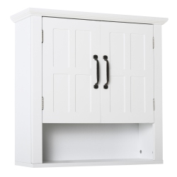 HOMCOM Bathroom Wall Cabinet, Medicine Cabinet, Over Toilet Storage Cabinet With Adjustable Shelf And 2 Doors for Hallway, Living Room In White