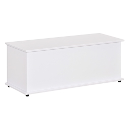 HOMCOM 39.5" Lift Top Storage Chest With 2 Safety Hinges, Storage Box Organizer With Flip-Top Lid, Entryway Storage Bench In White