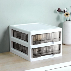 MOUSTACHE Desktop 2-Drawer Organizer Plastic Storage Boxes Containers - ® - In White