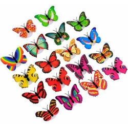 SAG 1-5 PCs Butterfly Light 3D Colorful Stick On Mood Light Toy Wall Decor Party Ca