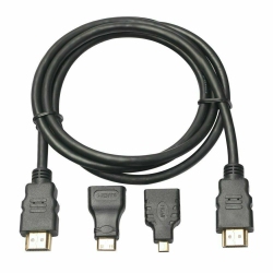 SAG 3 In 1 HD High Speed HDMI to HDMI Cable Micro HDMI Adaptor Mini HDMI Adapter