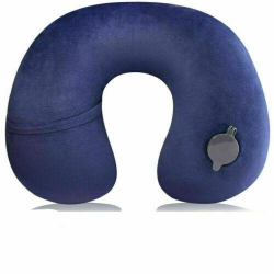 EZONEDEAL Memory Foam Inflatable Travel Pillow for Adult Plane Flight Neck Head Rest Ca