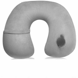 EZONEDEAL Memory Foam Inflatable Travel Pillow for Adult Plane Flight Neck Head Rest Ca