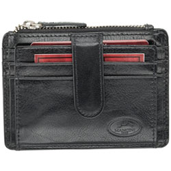 Mancini Equestrian2 RFID Genuine Leather Bi-fold Card Case - Brown