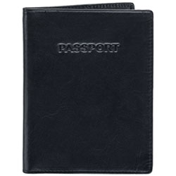 Mancini Casablanca RFID Genuine Leather Bi-fold Passport Cover - Cognac
